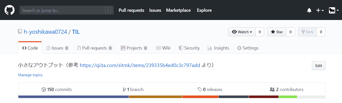 GitHub TILリポジトリ